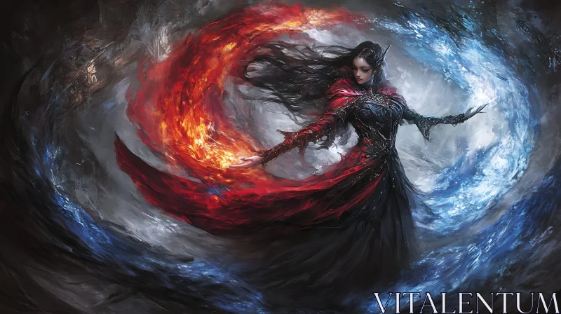 Balance of Elements: Woman of Fire and Ice