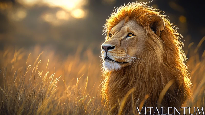 Regal Lion in Golden Glow