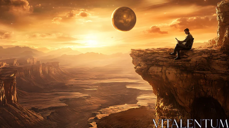 Cliffside Contemplation: Planetary View