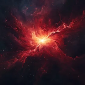 Cosmic Blaze: Nebula's Glowing Core