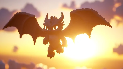 Sunset Dragon Silhouette