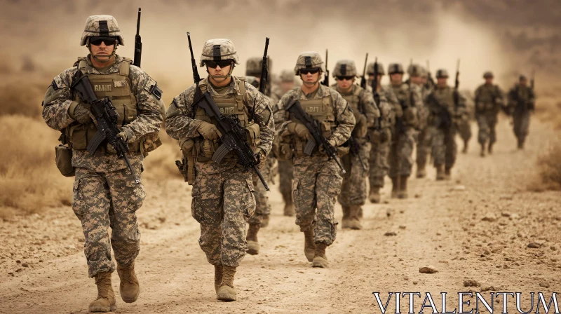 Army Soldiers on Desert Patrol