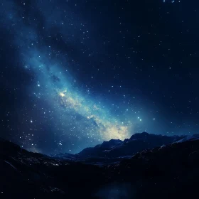 Celestial River Above Dark Mountains
