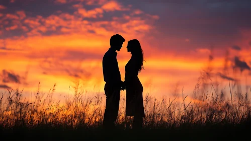 Couple in Silhouette at Sunset