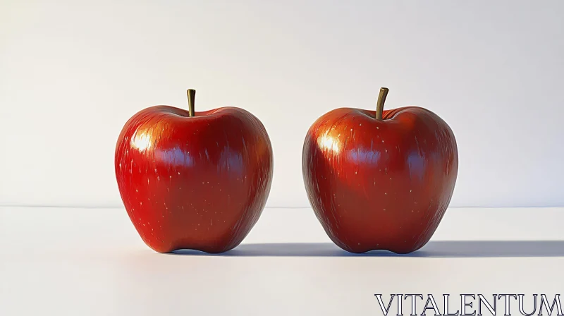 Pair of Shiny Red Apples