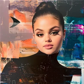 Selena Gomez in Abstract Art