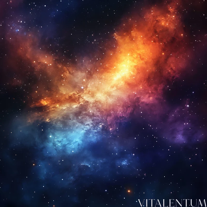 Cosmic Nebula with Stars