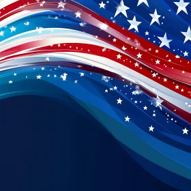 Abstract Patriotic Starry Stripes