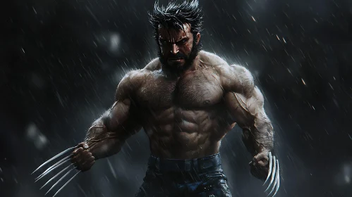 Rain Soaked Wolverine