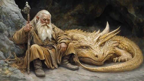 Golden Dragon and Wizard Companion