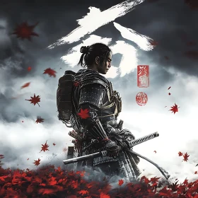 Armored Samurai with Katana Art