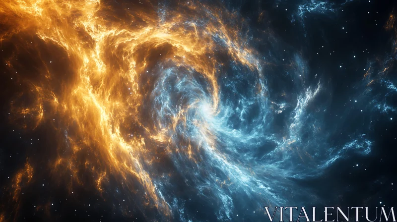 Cosmic Swirls: A Nebula's Golden Embrace