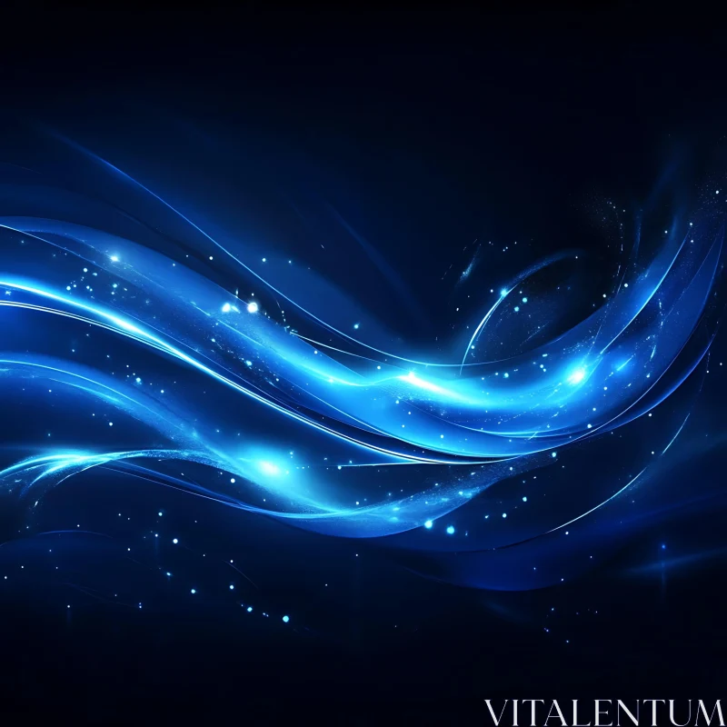 Luminous Blue Wave Composition