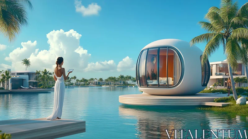 AI ART Luxury Modern House by the Water