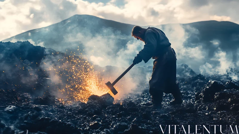 Industrial Blacksmith at Work
