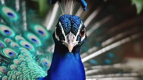 Peacock Close-Up: A Study in Blue and Green