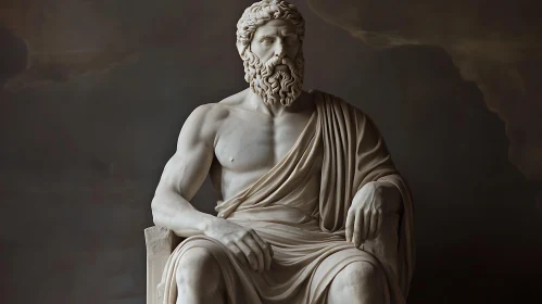 Classical Sculpture of a Seated Figure