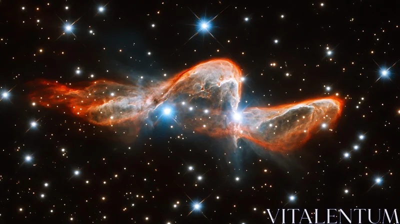 Nebula's Fiery Glow Amidst Distant Stars