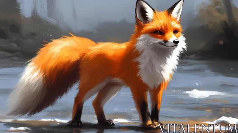 Fox in Tranquil Landscape