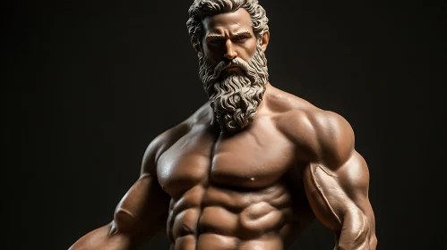 Bearded Muscular Man Sculpture