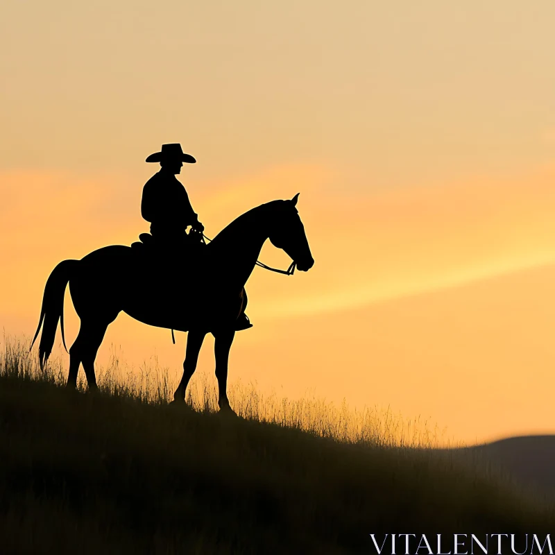 Equestrian Silhouette at Dusk