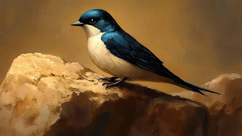 Blue Bird on Rock Art