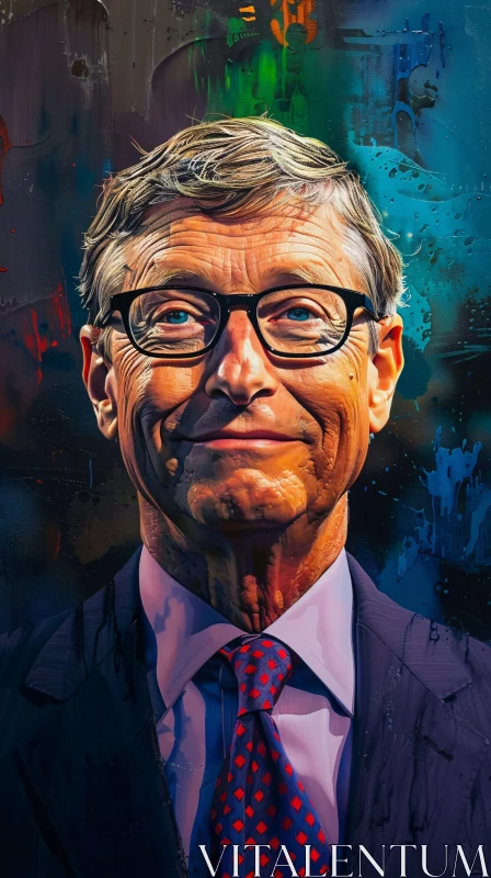 Abstract Art of Bill Gates AI Image