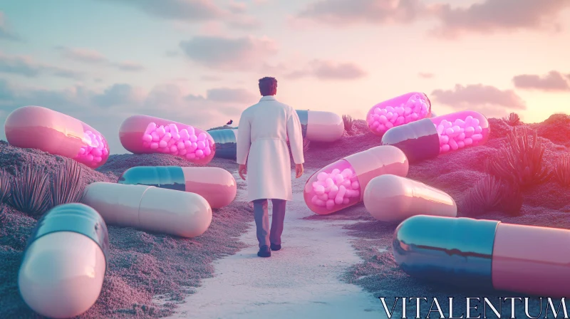 Doctor in a Pastel Pill Dreamscape