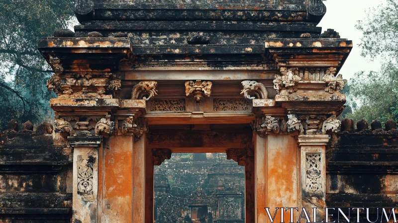 AI ART Ornate Stone Archway and Distant Structure