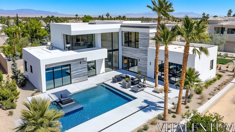 Contemporary Home with Desert Landscaping and Pool
