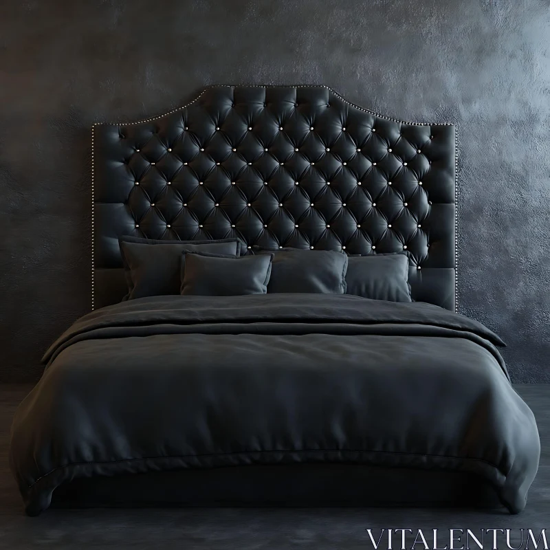 Elegant Bedroom with Black Tufted Headboard