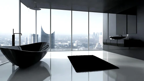 Sleek Black and White Bathroom Design