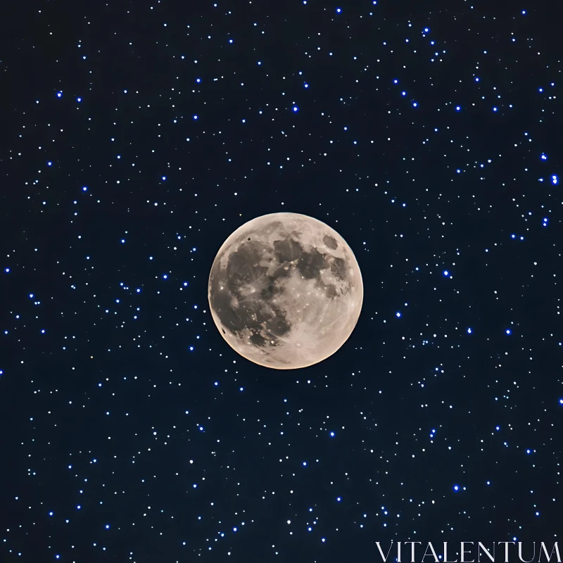 Celestial Harmony: Moonlit Starry Night