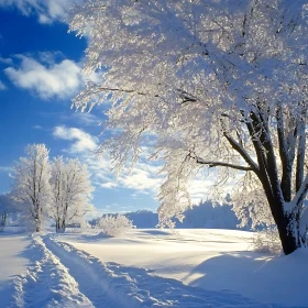 Icy Trees In Winter Season