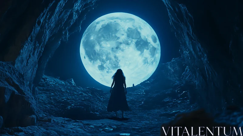 Lunar Silhouette: Cave Entrance Scene