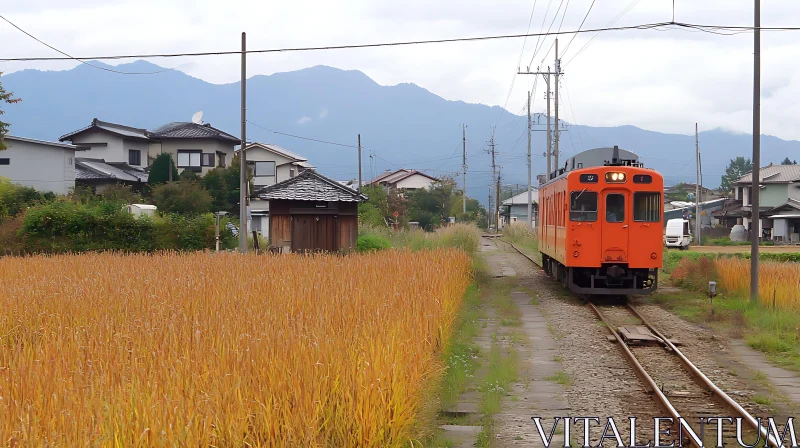 Japanese Train in Countryside