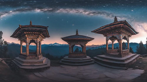 Architectural Pavilions at Night