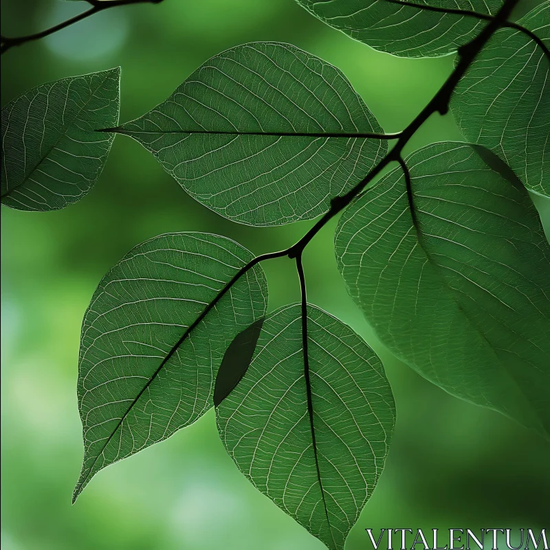 Detailed Leaf Veins on Green Foliage