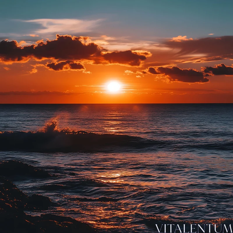 Sunset Over the Sea AI Image