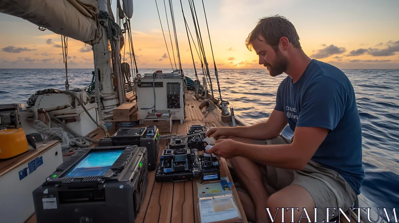 Sunset Sailboat Journey