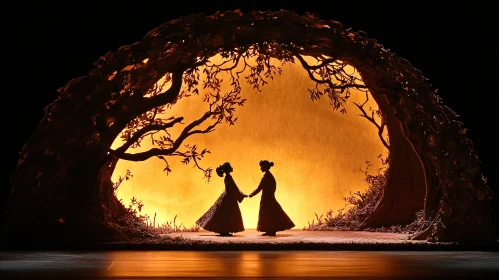 Lovers Under the Tree Arch