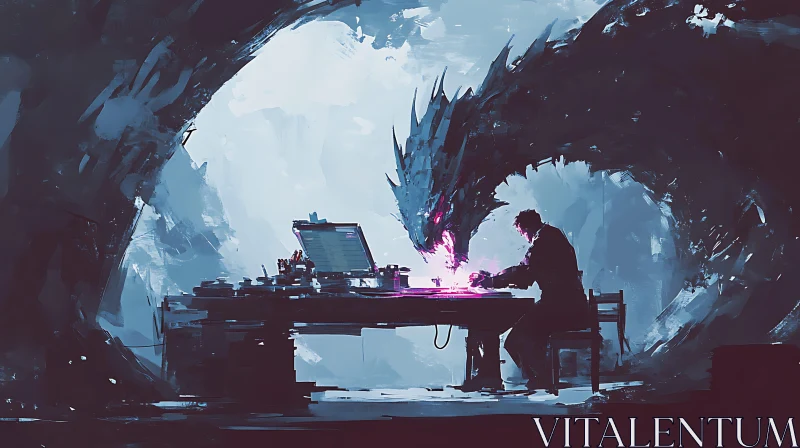 Man Working Under Dragon Supervision