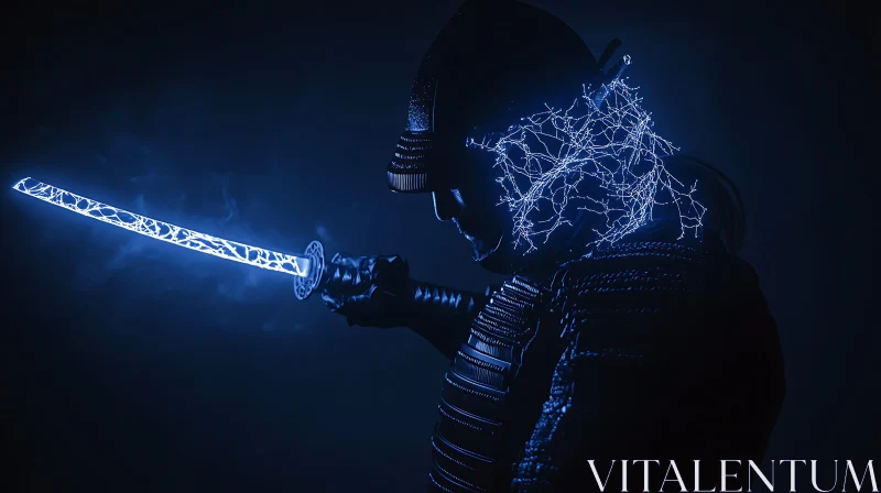 Cyberpunk Samurai with Electric Katana