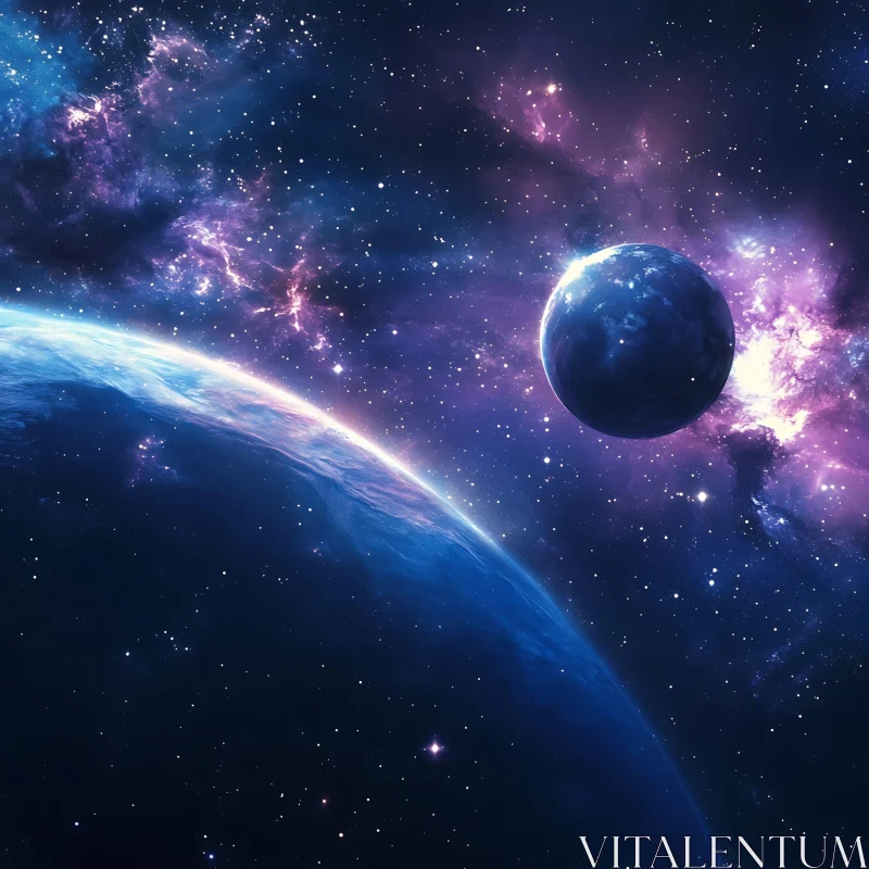 Cosmic Dance of Planets and Nebula
