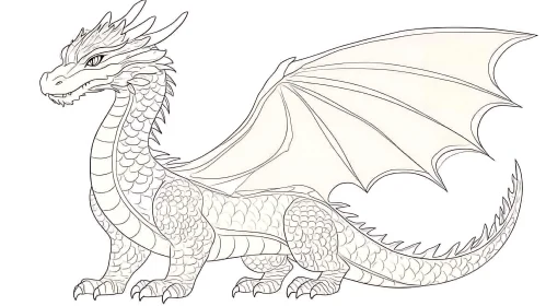 Monochrome Dragon Sketch