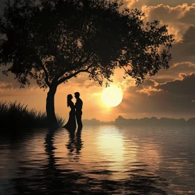 Sunset Embrace by the Water