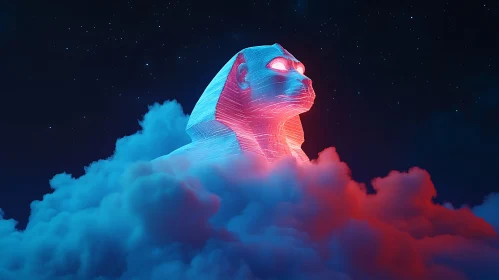 Illuminated Sphinx Sculpture