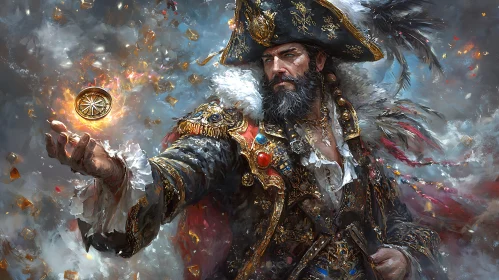 Pirate holding a compass