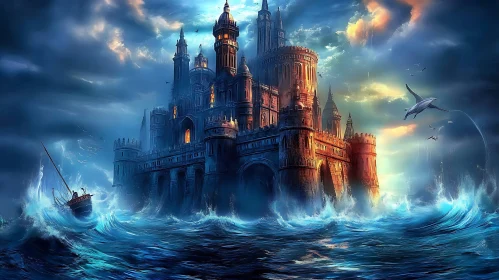 Ocean Castle in Storm