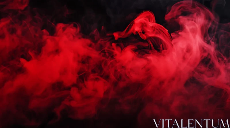 Crimson Smoke Swirls on Black Canvas